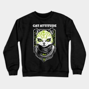 Angry cat attitude Crewneck Sweatshirt